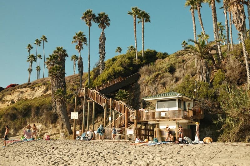 Lifeguard tower with palm trees