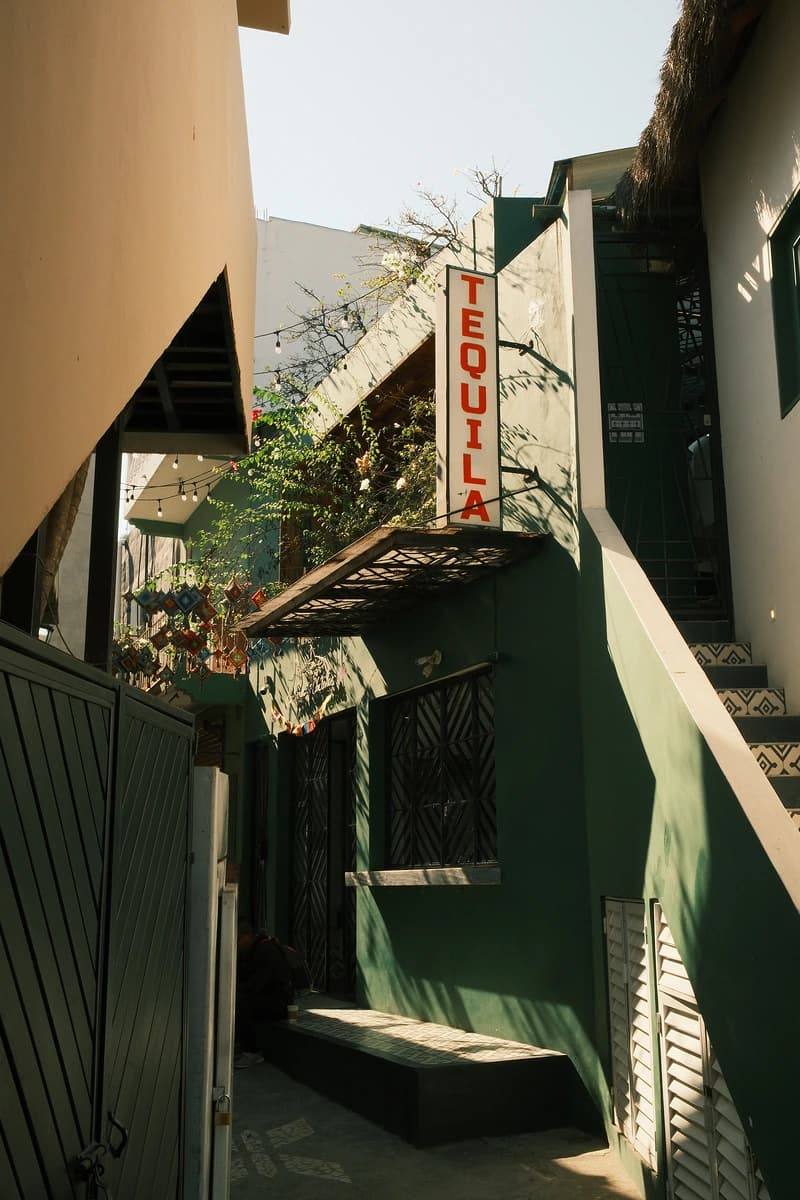 Alley with tequila signage